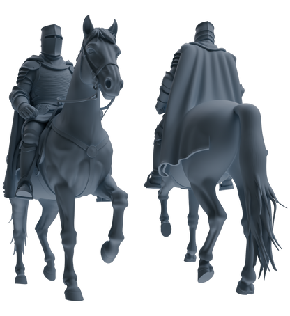 MRY-SFW SSTR089 Miniatures Soldier Model Kit Medieval Knight Four-Person Horseback Riding Group