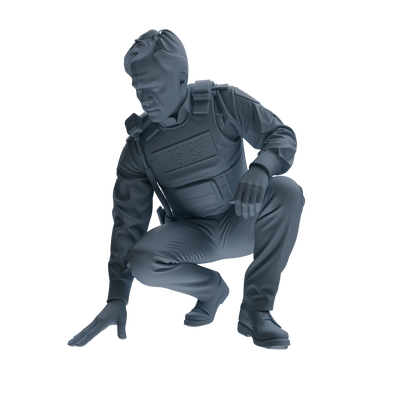 MRY-SFW SSTR123 Miniatures Soldier Model Kit Boston Attack Modern Boston Police Four-Person Reconnaissance Group