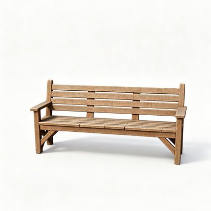 MRY-SFW LYTS587 3D Printed Unpainted White Resin Miniature Rustic Wooden Bench for Dollhouse Garden Diorama