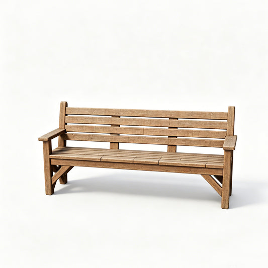 MRY-SFW LYTS587 3D Printed Unpainted White Resin Miniature Rustic Wooden Bench for Dollhouse Garden Diorama