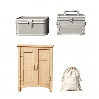 MRY-SFW LYTS617 3D Printed Unpainted White Resin, American Countryside Storage Set, Miniature Scene Ornaments