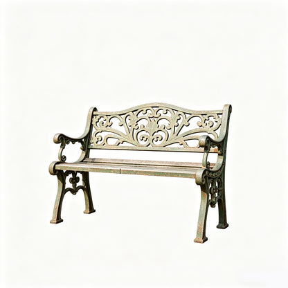 MRY-SFW LYTS583 3D Printed Unpainted White Resin Miniature American Farmhouse Iron Bench for Dollhouse Outdoor Diorama
