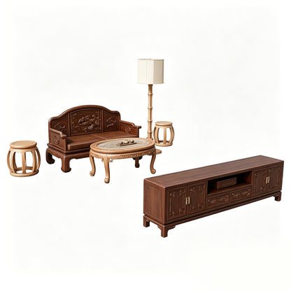MRY-SFW LYTS559 3D Printed Unpainted New Chinese Living Room Set, Miniature Diorama Accessories