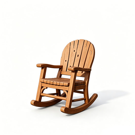 MRY-SFW LYTS580 3D Printed Unpainted White Resin Miniature Adirondack Rocking Chair for Dollhouse Diorama