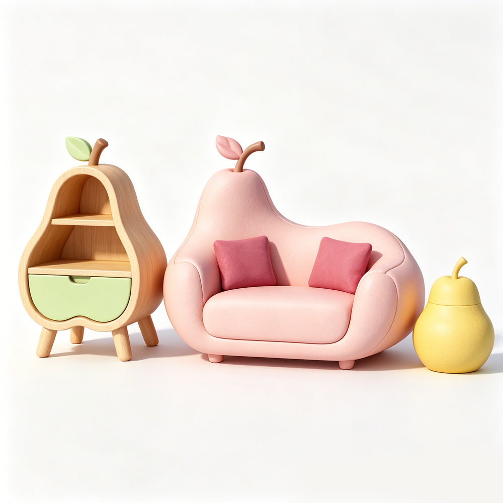 MRY-SFW LYTS540 3D Printed Chinese Ancient Stage & Chair Set, Unpainted White Resin, Miniature Diorama Dollhouse Accessories