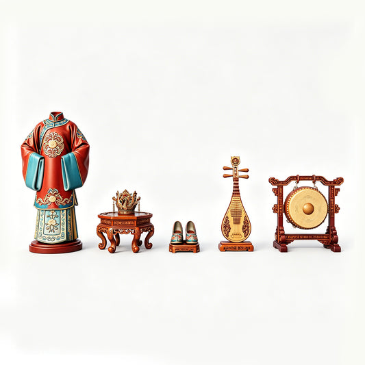 MRY-SFW LYTS530 3D Printed Chinese Ancient Palace Ornament Set, Unpainted White Resin, Miniature Dollhouse Diorama Accessories