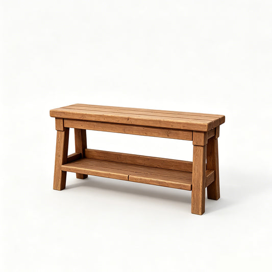 MRY-SFW LYTS594 3D Printed Unpainted White Resin Miniature Vintage Porch Shoe Bench for Dollhouse Entryway Diorama