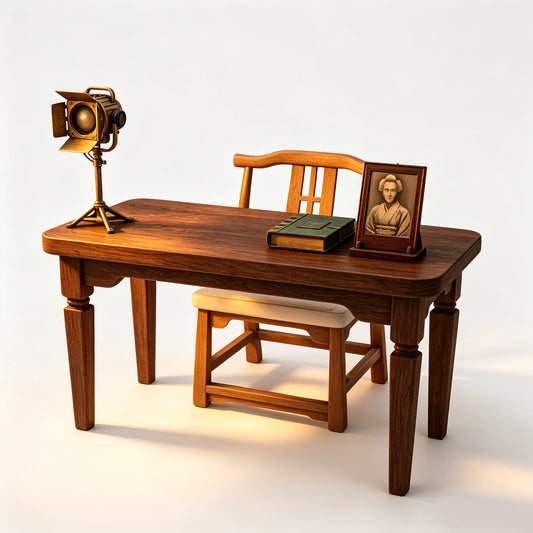 MRY-SFW LYTS634 3D Printed Retro Japanese Photo Studio Set, Unpainted White Model, Miniature Scene Ornaments