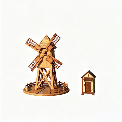 MRY-SFW LYTS605 3D Printed Unpainted White Resin, American Farm Building Decor, Windmill, Mailbox, Miniature Courtyard Landscape Ornaments