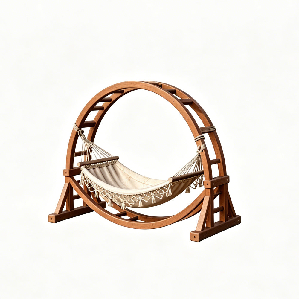 MRY-SFW LYTS593 3D Printed Unpainted White Resin Miniature Arched Garden Hammock for Dollhouse Patio Diorama