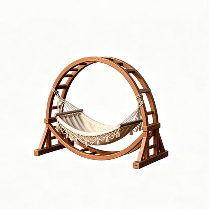 MRY-SFW LYTS593 3D Printed Unpainted White Resin Miniature Arched Garden Hammock for Dollhouse Patio Diorama