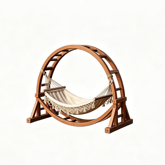 MRY-SFW LYTS593 3D Printed Unpainted White Resin Miniature Arched Garden Hammock for Dollhouse Patio Diorama