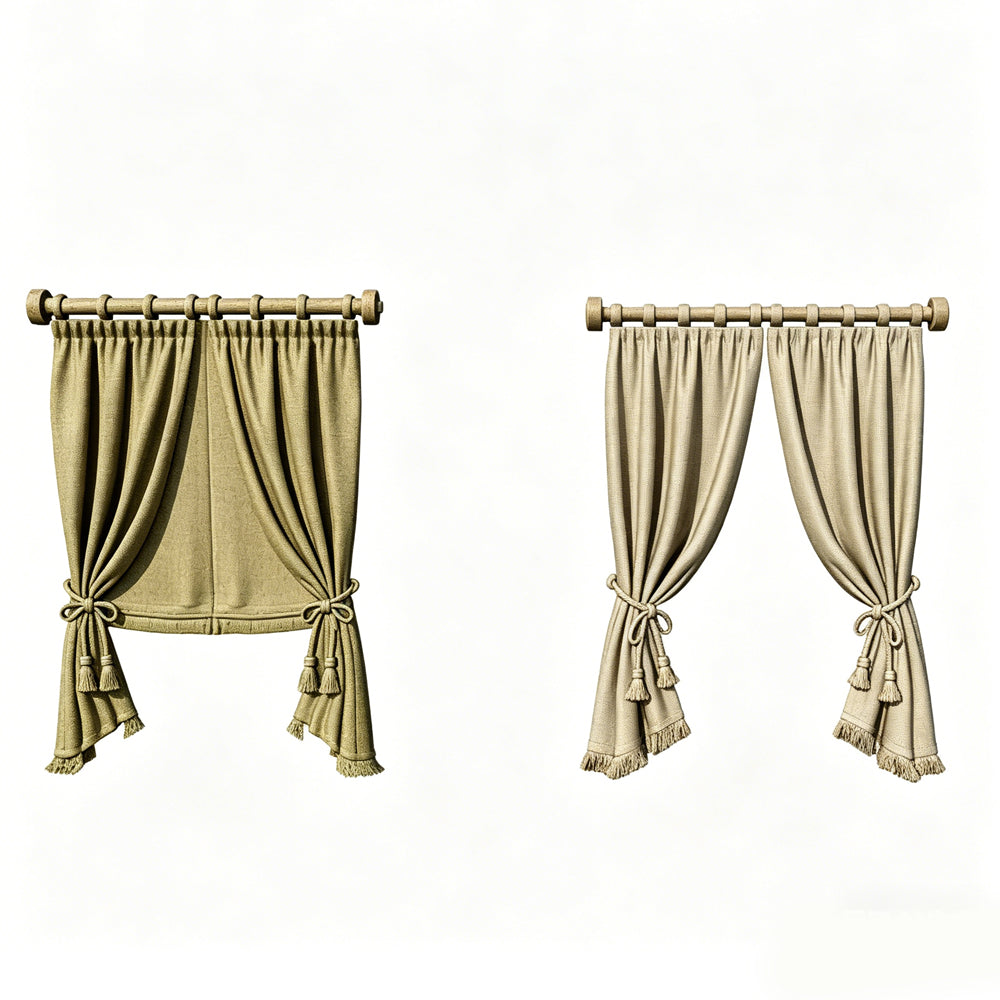 MRY-SFW LYTS601 3D Printed Unpainted White Resin, Plaid Fabric Country Curtain, Miniature Rustic Door Decor