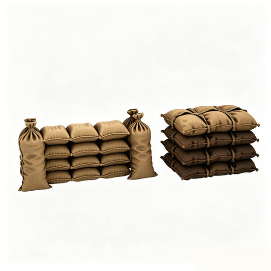 MRY-SFW LYTS673 3D Printed Military Sandbag Set, Position Fortification Accessories, Unpainted White Model