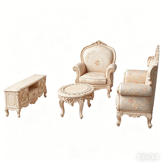 MRY-SFW LYTS572 3D Printed Unpainted Victorian Living Room Set, Miniature Diorama Accessories