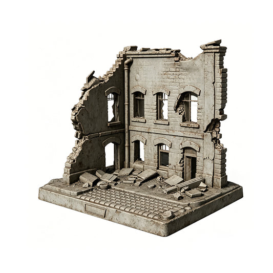 MRY-SFW LYTS670 Unpainted 3D Printed Ruined City Diorama Base, Figure Display Stand