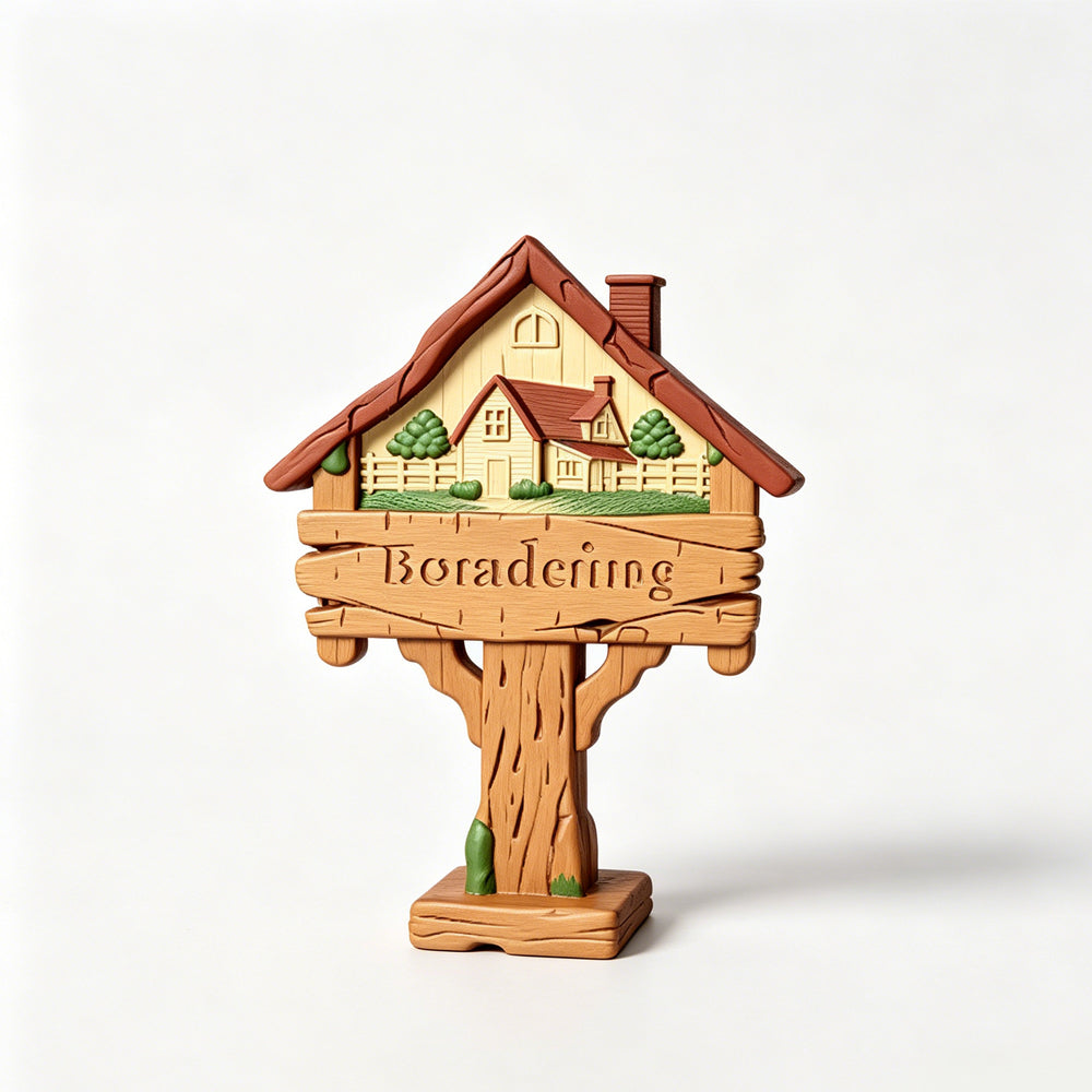 MRY-SFW LYTS602 3D Printed Unpainted White Resin, Farmhouse Estate Style Wooden Sign, Miniature Rustic Yard Diorama Decor