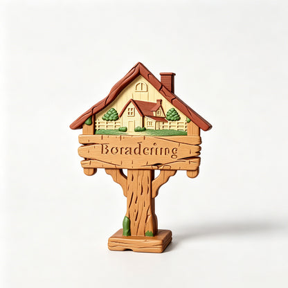 MRY-SFW LYTS602 3D Printed Unpainted White Resin, Farmhouse Estate Style Wooden Sign, Miniature Rustic Yard Diorama Decor