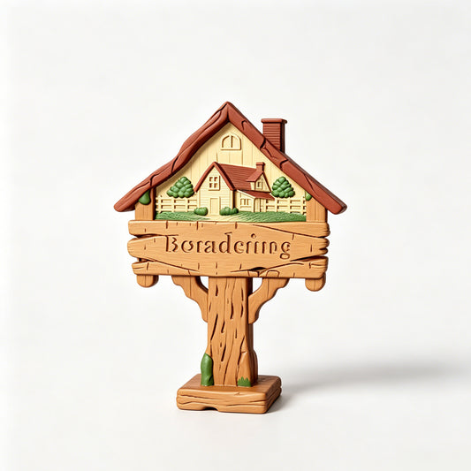 MRY-SFW LYTS602 3D Printed Unpainted White Resin, Farmhouse Estate Style Wooden Sign, Miniature Rustic Yard Diorama Decor
