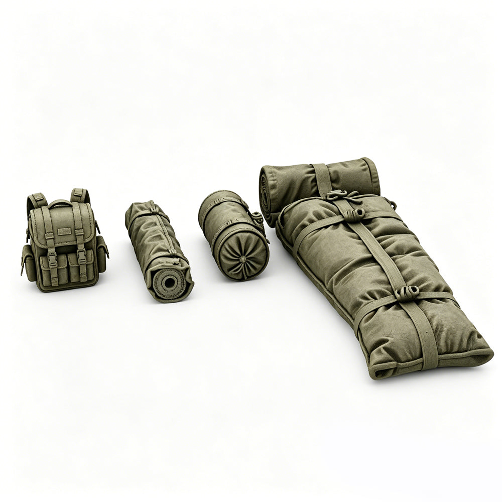 MRY-SFW LYTS671 3D Printed Canvas Wrapped Supplies Set, Unpainted Miniature Military Scene Model