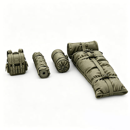 MRY-SFW LYTS671 3D Printed Canvas Wrapped Supplies Set, Unpainted Miniature Military Scene Model