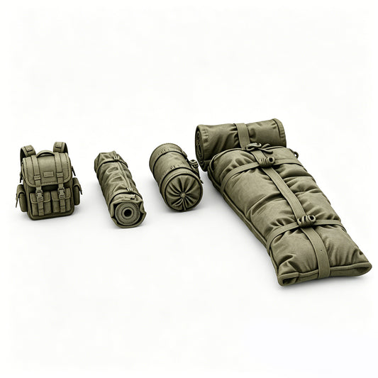 MRY-SFW LYTS671 3D Printed Canvas Wrapped Supplies Set, Unpainted Miniature Military Scene Model