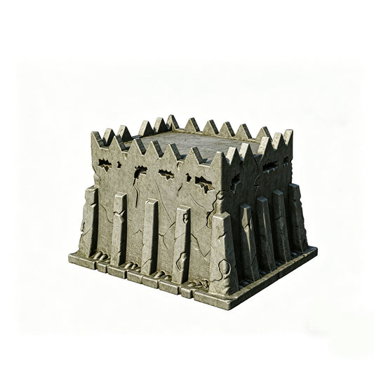 MRY-SFW LYTS665 3D Printed Ruined Concrete Fortification Wall Model, Unpainted White Model, Wargaming Terrain Accessor
