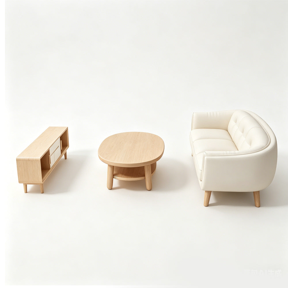 MRY-SFW LYTS570 3D Printed Unpainted Korean Cream Living Room Set, Miniature Diorama Accessories