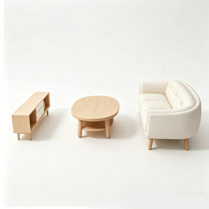 MRY-SFW LYTS570 3D Printed Unpainted Korean Cream Living Room Set, Miniature Diorama Accessories
