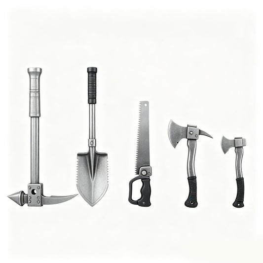 MRY-SFW LYTS677 3D Printed Battlefield Tool Set, Unpainted White Model, Military Miniature Scene Accessories