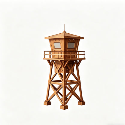 MRY-SFW LYTS667 3D Printed Military Guard Tower Model, Unpainted White Model, Wargaming Terrain Accessory