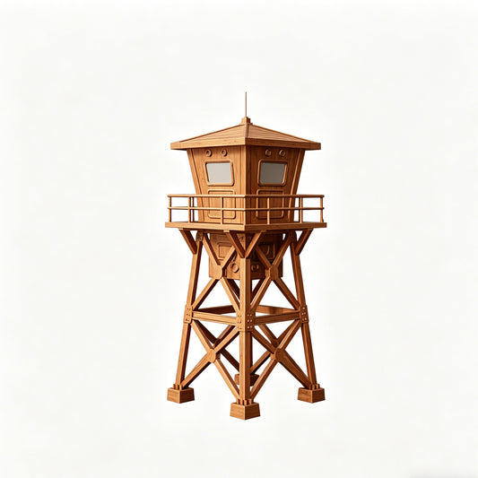 MRY-SFW LYTS667 3D Printed Military Guard Tower Model, Unpainted White Model, Wargaming Terrain Accessory