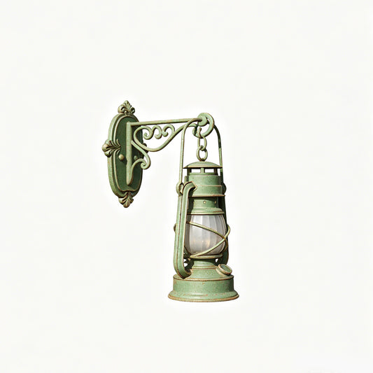 MRY-SFW LYTS599 3D Printed Unpainted White Resin, Vintage Oil Lamp Wall Sconce, Retro Farmhouse Miniature Wall Decor