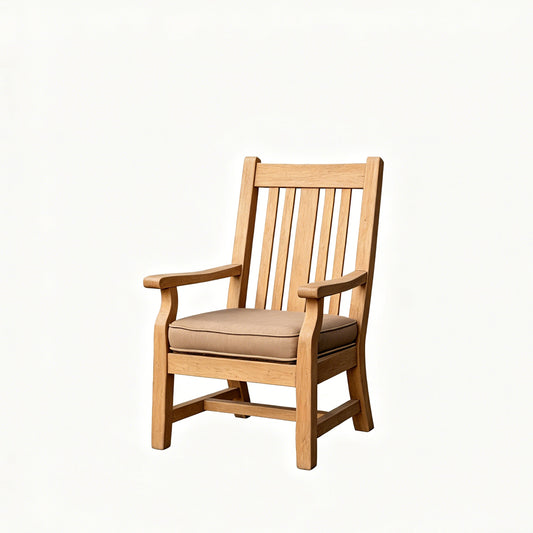 MRY-SFW LYTS592 3D Printed Unpainted White Resin Miniature Rustic American Accent Chair for Dollhouse Patio Diorama
