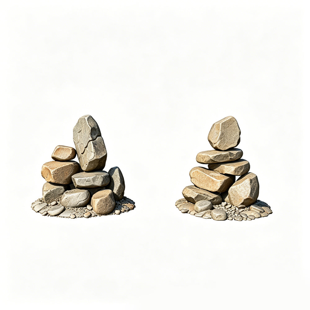 MRY-SFW LYTS613 3D Printed Unpainted White Resin, Stacked Rock Cairn Miniature Ornaments, American Rustic Courtyard Landscape Accessories