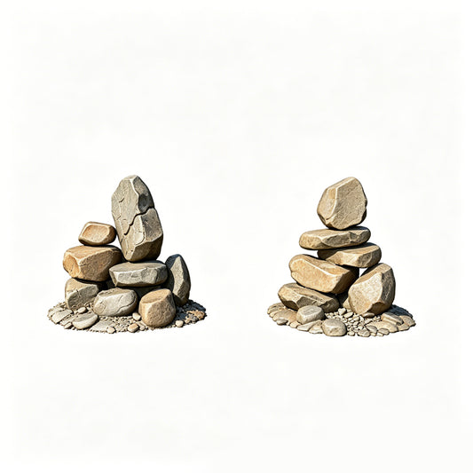 MRY-SFW LYTS613 3D Printed Unpainted White Resin, Stacked Rock Cairn Miniature Ornaments, American Rustic Courtyard Landscape Accessories