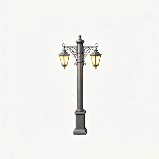 MRY-SFW LYTS619 Unpainted 3D Printed Retro European Street Lamp, Dollhouse Miniature Garden Decor