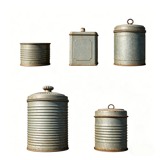 MRY-SFW LYTS616 3D Printed Unpainted White Resin, Outdoor Grain Storage Canister Set, Miniature Farm Scene Accessories