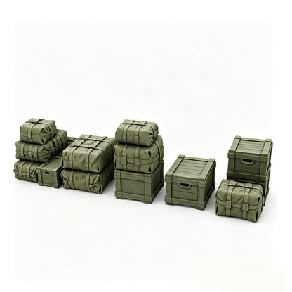 MRY-SFW LYTS675 3D Printed Trench Position Supply Set, Frontline Combat Scene Accessories, Unpainted White Model