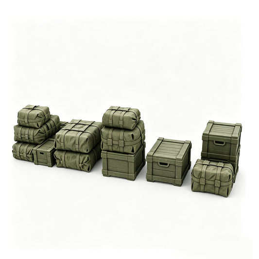MRY-SFW LYTS675 3D Printed Trench Position Supply Set, Frontline Combat Scene Accessories, Unpainted White Model