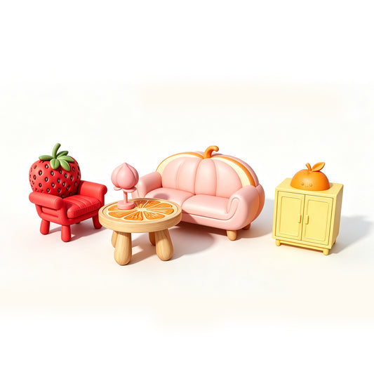 MRY-SFW LYTS638  3D Printed Cute Fruit-Style Furniture Set,  – LCD 3D printed resin model kit, image 1
