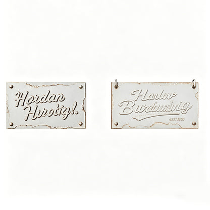 MRY-SFW LYTS603 3D Printed Unpainted White Resin, Aged Metal Countryside Quote Sign, Miniature Farmhouse Wall Decor