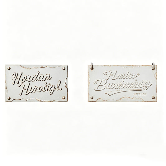 MRY-SFW LYTS603 3D Printed Unpainted White Resin, Aged Metal Countryside Quote Sign, Miniature Farmhouse Wall Decor