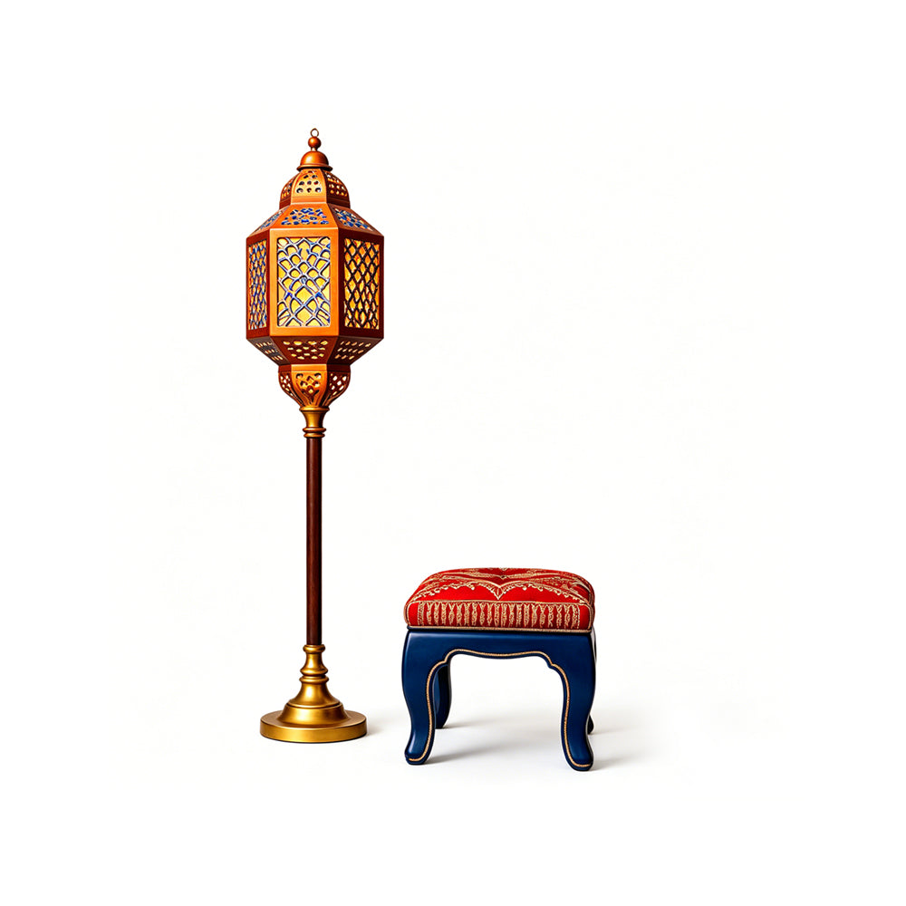 MRY-SFW LYTS558 3D Printed Moroccan Exotic Style Reading Nook Furniture Set, Unpainted White Resin, Miniature Dollhouse Diorama Accessories