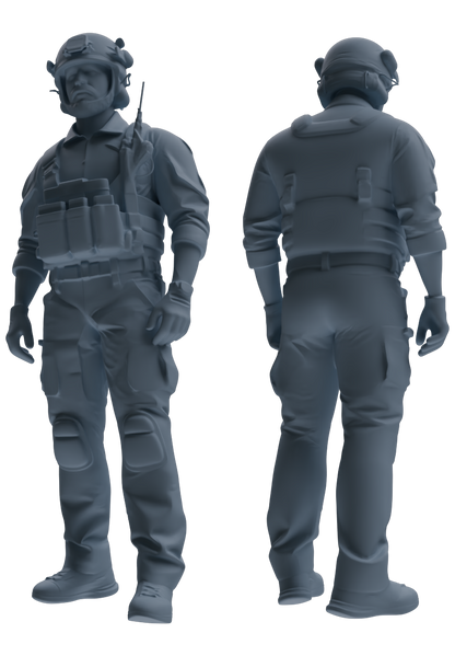 MRY-SFW SSTR038 Miniatures Soldier Model Kit 1993 Mogadishu Black Hawk Helicopter Soldier Standing at Attention Six-Person Group 2