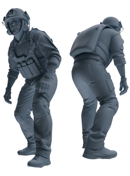 MRY-SFW SSTR031 Miniatures Soldier Model Kit 1993 Mogadishu Black Hawk Helicopter Soldier Ambush Six-Person Group