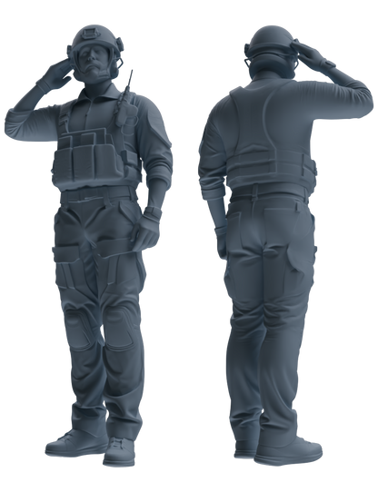 MRY-SFW SSTR029 Miniatures Soldier Model Kit 1993 Mogadishu Black Hawk Helicopter Soldier Saluting Six-Person Group