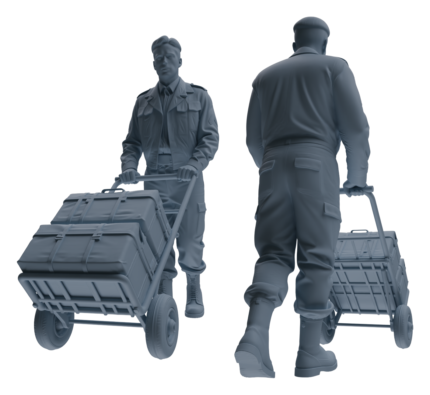 MRY-SFW LYGR614 Historical WWII U.S. Army Six-Person Construction Site Carrying Group
