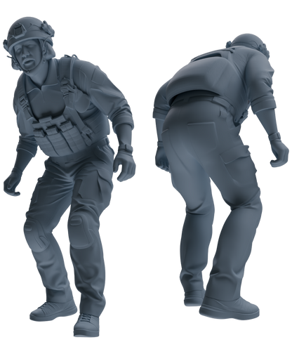 MRY-SFW SSTR026 Miniatures Soldier Model Kit 1993 Mogadishu Black Hawk Helicopter Soldier Singing Five-Person Group