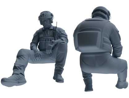 MRY-SFW SSTR035 Miniatures Soldier Model Kit 1993 Mogadishu Black Hawk Helicopter Soldier Resting Six-Person Group